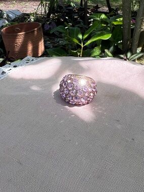 Vintage Pink Crystal Dome Ring by Vintage missing lil’ stones you cant notice